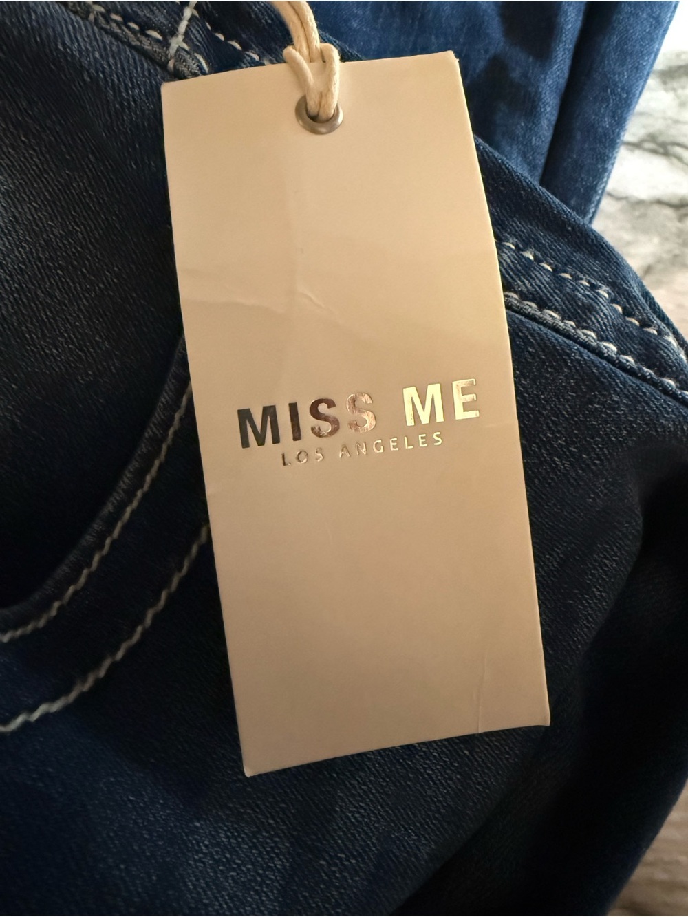 NWT Miss Me Jeans 30x34 Mid Rise Boot Dark Wash Dreamcatcher Pocket Stretch $134 - Picture 2 of 6